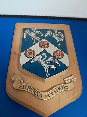 Vintage Wooden RAF Royal Air Force College Cranwell Plaque Shield Crest • £18.50