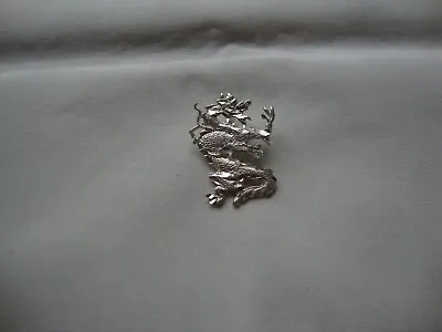 Vintage Diamond Cut Textured Chinese Dragon Sterling Silver 925 Amulet/pendant • $21.99