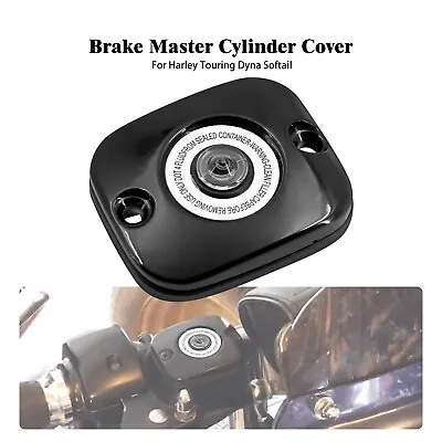 Black Front Brake Master Cylinder Cover Fits For Harley Touring Glide Dyna FXD • $21.99