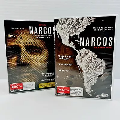 Narcos Seasons 1 - 2 DVD Region 4 Pablo Escobar Pedro Pascal Wagner Moura • $28