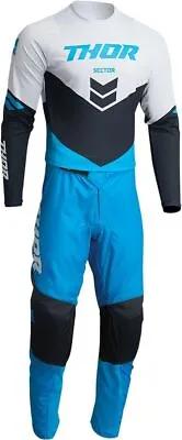 $46.47 • Buy Closeout Thor MX Sector Chev Blue/Mdn Youth Jersey & Pant Combo Set ATV Kid Gear