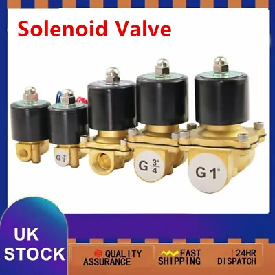 Electric Solenoid Valve Air Water Gas Brass Normally Closed N/C 12V 24V 220V BSP • £18