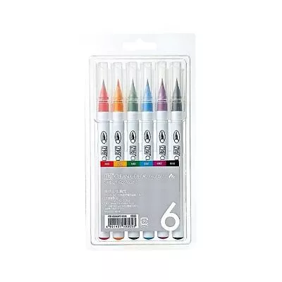 Kuretake-stationery-Calligraphy Pen ZIG Clean Color RB-6000AT/6VA From Japan FS • £22.98