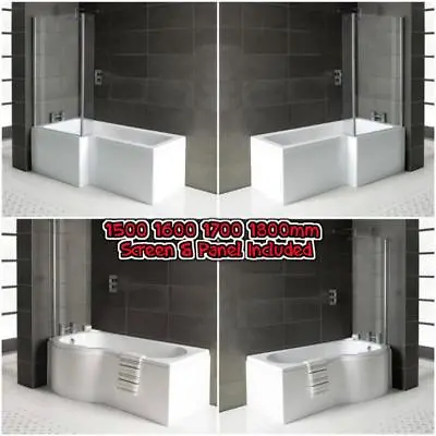 L Shaped P Shape Bath Tubs Screen Panel 1500 1600 1700 1800 Left Right Hand UK  • £299
