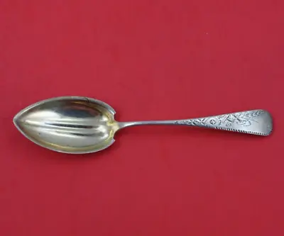 Antique Engraved #8 By Gorham Sterling Silver Sugar Spoon Gold Washed 6 1/4  • $89