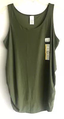 Time And Tru Maternity Fitted Tank Top Green (Sea Turtle) Size Large (12-14) NEW • $10.94