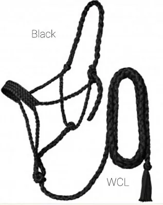 Tough 1 Black Mule Tape Halter With 10 Ft Lead Rope  Western Horse Tack • $29.99