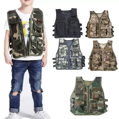 Kids Army Tactical Vest Military Hunting Combat Uniform Forces Camouflage Jungle • $91.48