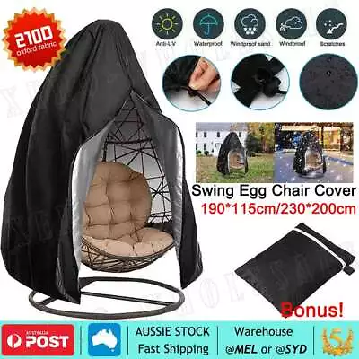 Hanging Swing Egg Chair Cover Furniture Garden Rattan Outdoor Rain Waterproof • $16.99
