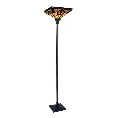 RADIANCE Goods Mission Tiffany-style Dark Bronze 1 Light Torchiere Lamp 14  • $124.68