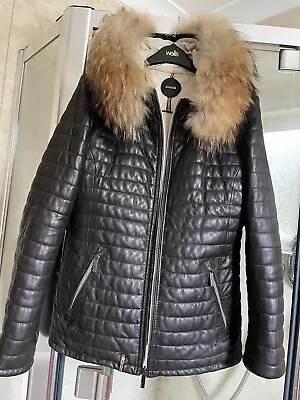 Oakwood Leather Hooded Jacket With Detachable Fur Trim .  • £99