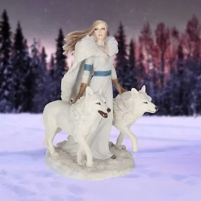 Nemesis Now Anne Stokes Winter Guardians Figurine White Wolves Wolf Fantasy • $174.25