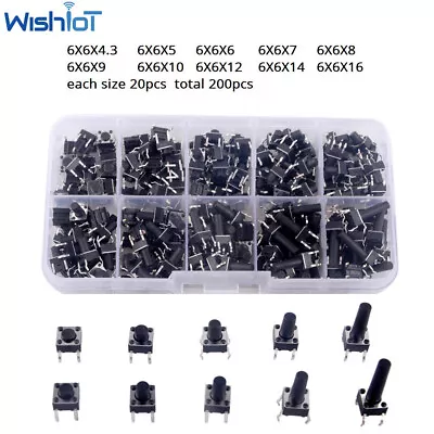 6*6 4.3mm-16mm Tactile Tact Push Button Momentary Micro Switch DIP Switches  • $5.99