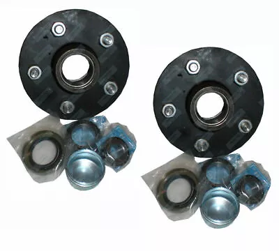 PAIR Holden HT Wheel Hub 5 Stud Trailer Boat Caravan Black With Holden Bearings • $59.90