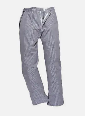 Yarmo Blue & White Checked Chef Trousers • £11.99