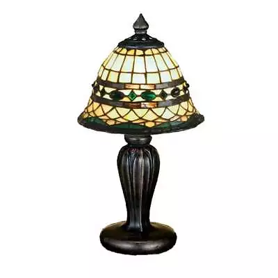 Meyda Lighting 13'H Tiffany Roman Mini Lamp Beige Green Pbagwr Green - 27535 • $199.80
