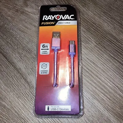 Rayovac Fusion Micro USB Cable. 6ft Charger Cord;  Lavender Color • $5.75