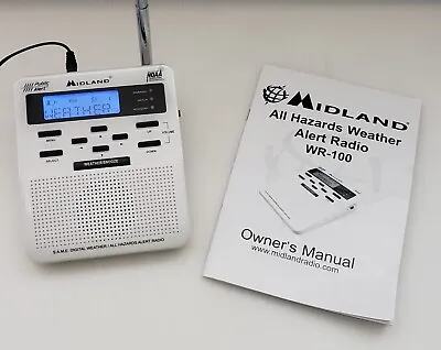 Midland Weather Alert Radio NOAA WR-100 With Manual Tested  • $17.95