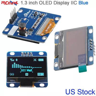 1.3  Inch OLED Display Screen Module 128x64 I2C IIC Serial SH1106 Blue US Stock • $23.98