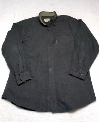 Woolrich Shirt Mens Large Button Down Chamois Flannel Pocket Charcoal Gray • $22.50