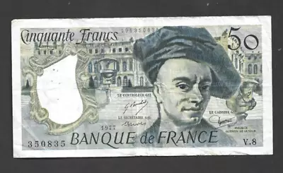 50 Francs  Fine  Banknote From  France  1977   Pick-152 • £2.21