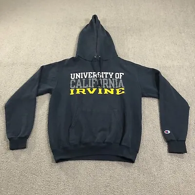 Champion UC Irvine Hoodie Mens Small Blue Pullover Pocket Fleece Logo • $23.95