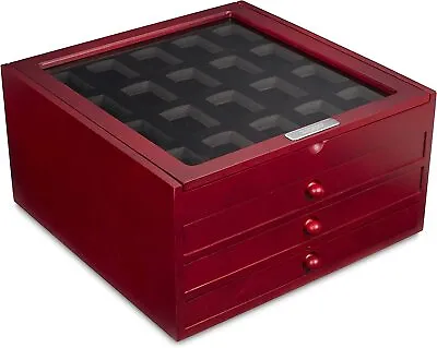 Zippo Lighter Display Cabinet Case Holds 80 Lighters Rosewood Premium Storage • £89.99
