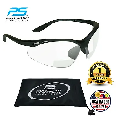 Z87 Bifocal Safety Motorcycle Riding Glasses Clear Lens Reader Night Driving • $16.55