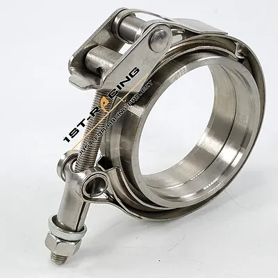 $25.37 • Buy 76mm 3  Quick Release Turbo Down Pipe V-Band Kit Clamp +Flange Stainless Steel