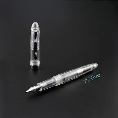 $3.30 • Buy Jinhao 992 Clear Transparent Demonstrator Fountain Pen Screw Cap Fine Nib
