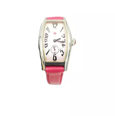 Michele Pink Band With White Dial Coquette Watch CQ03380 71-800 Barrel 6  - 8  • $220