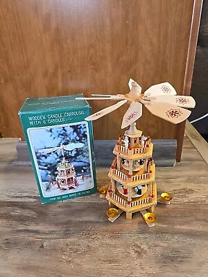 Vtg Christmas Pyramid 3 Tier Wooden Nativity Carousel Windmill German Style 12  • $29.99