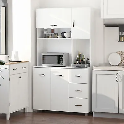£169.99 • Buy Freestanding Kitchen Storage Cabinet W/ Cupboard Cabinets Drawers Handles Shelf