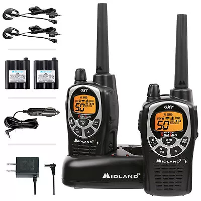 Midland GXT1000VP4 GMRS Walkie Talkie 2-Pack + Headsets And Charger • $79.99