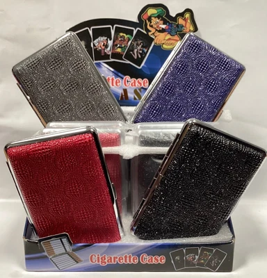 £4.25 • Buy Cigarette Case. Shimmer/Sparkle/Glitter.SUPERKING Cig Case.Hinged.Elastic Straps
