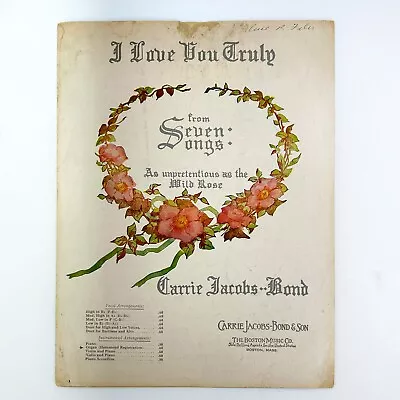 Vintage 1923 I LOVE YOU TRULY Sheet Music • $6.09