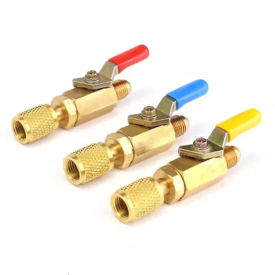 1x Car R134a R410a Straight Ball Valve Adapter For A/C Charging Hoses 1/4'' AC • $11.15