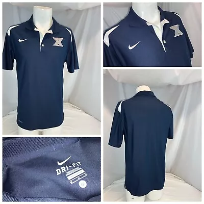 Xavier Musketeers Nike Dri-Fit Polo Shirt M Men Blue Stitch Logo NWOT YGI E0-467 • $24.99