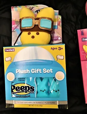 Peeps Bunny - Yellow With Driving Goggles Plush +4ct Marshmallow Gift Set - 2024 • $4.98