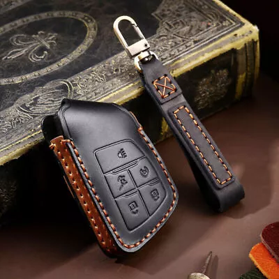 Genuine Leather Car Key Cover Case Fob Holder 5B For GMC Yukon XL Chevy Suburban • $17.69