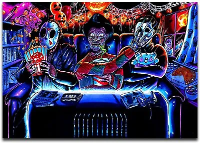 Horror Poster Movie Wall Art Bedroom Canvas Painting Michael Myers Freddy Kruege • $59.99