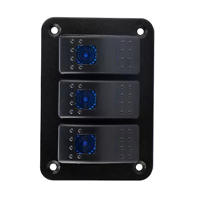 Car 3 Gang 12-24V Toggle Rocker Switch Panel With LED Light Part For RV Car • $35.32