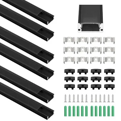 6X 1 Meter Aluminium Channel Profile U-shape For LED Diffuser Strip Lights Cover • £16.85
