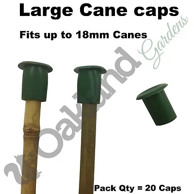 Large Garden Cane Caps Rubber Protectors Topper Eye Protection Bamboo Qty = 20 • £6.45