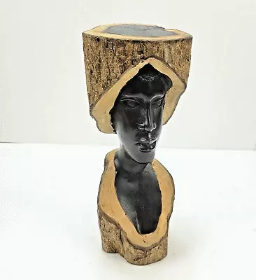 Vintage Hand Carved Ebony Wood Sculpture Makonde Maasai WOMAN Tanzania Africa  • $127.97