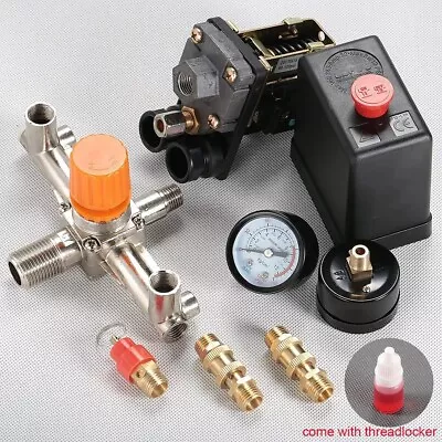 Pressure Switch Manifold Regulator Gauges Air Compressor Control Valve 90-120PSI • $69.99