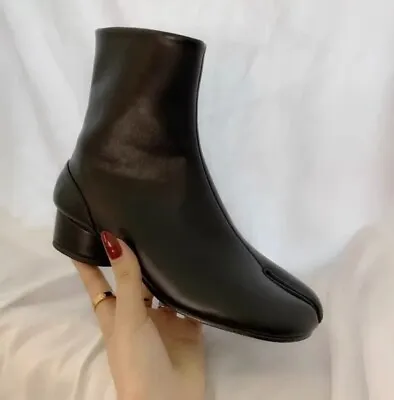 Tabi Split Toe Boots Chunky Round Heels - 3cm Heel • £65