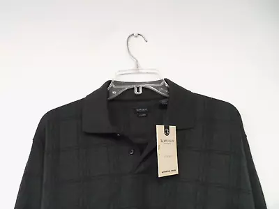 NEW Van Heusen Studio Men's Wrinkle Free Polo Shirt Size Large Forest Green Knit • $7.99