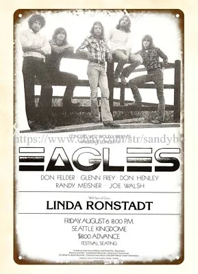 1976  Linda Ronstadt Seattle WA Concert Poster Metal Tin Sign Find Wall • £18.30