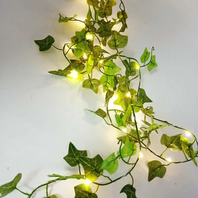 LED Leaves Ivy Leaf Garland Fairy String Lights Lamp Xmas Party Garden Decor UK • £3.99